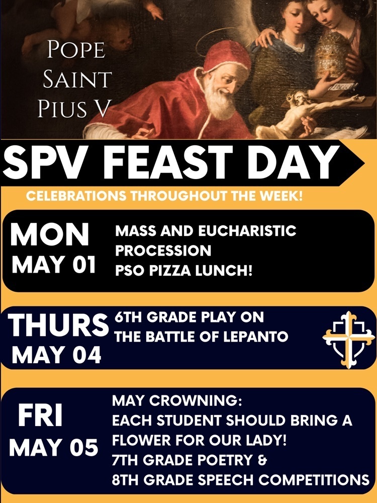 Saint Pius V Events this week! 